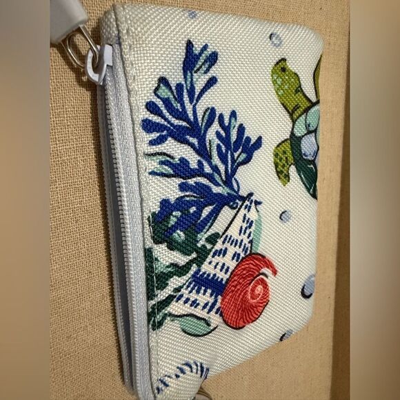 Vera Bradley Sea Life ID Coin Purse Wallet Keychain – Beachy Ocean Print - Picture 4 of 17